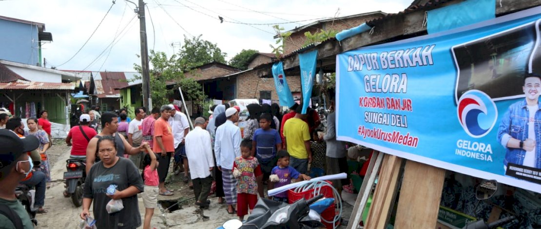 Suasana Dapur Berkah Gelora di Gang Asli, Kelurahan Kampung Baru, Kecamatan Medan Maimun.