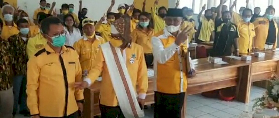 Tangkapan layar Ketua Golkar Sulsel, Taufan Pawe, menertibkan kader yang membangkang.