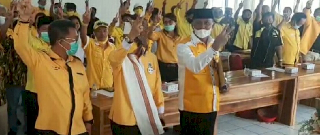 Tangkapan layar Ketua Golkar Sulsel, Taufan Pawe, menertibkan kader yang membangkang.