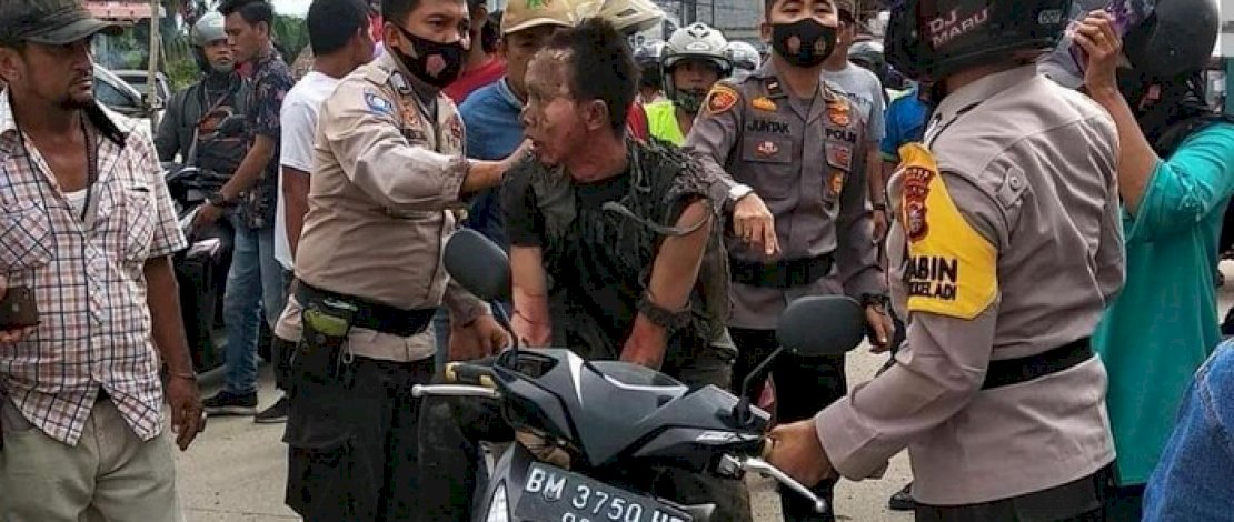 Riswanto saat ditangkap polisi.
