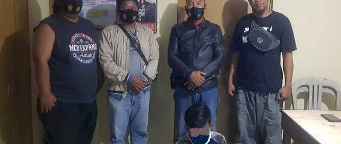 Pelaku pencabulan di Wajo saat dibekuk.