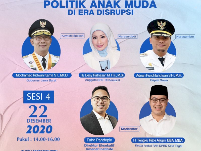 Dijuluki Tokoh Pemuda Inspirasi, Amanat Institute Undang Adnan Jadi Narasumber