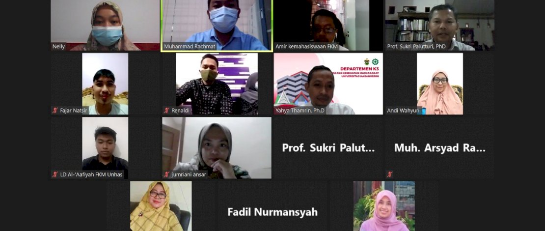 Suasana evaluasi virtual FKM Unhas.