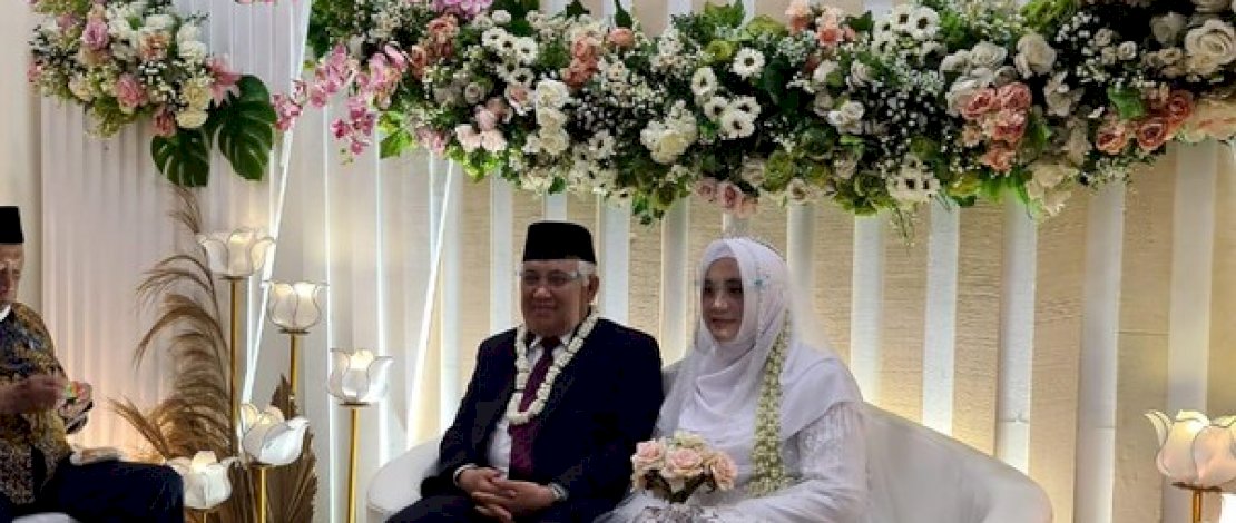Foto-foto pernikahan Din Syamsudin dengan Rashda Diana.