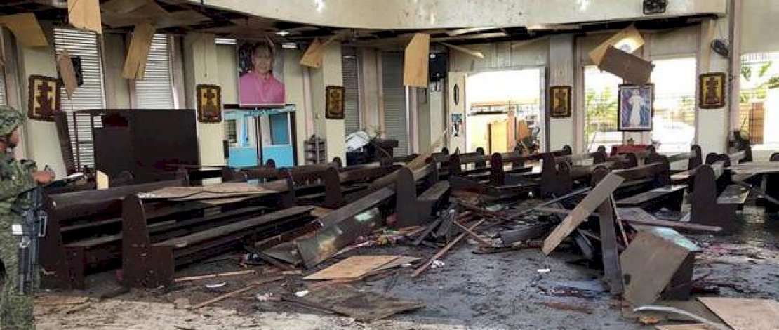 Pengeboman gereja di Jolo, Filipina, pada 2019 lalu.