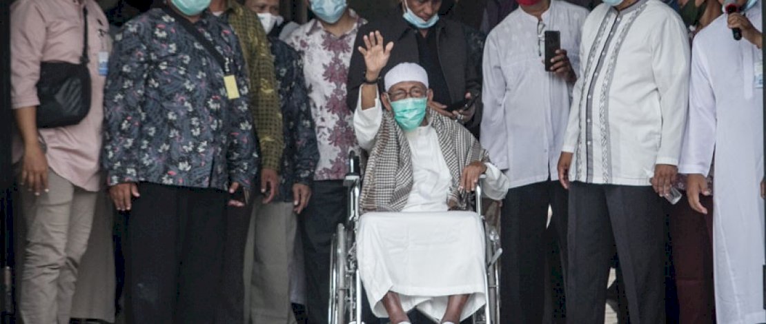 Abu Bakar Ba'asyir di Ponpes Al-Mukmin Ngruki. FOTO/ANTARA