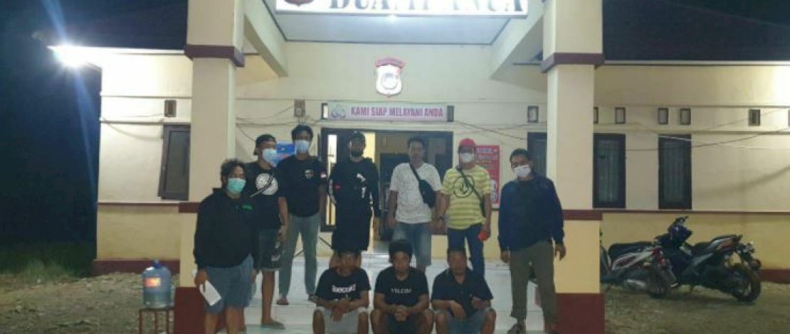 Tiga pelaku penganiayaan terhadap seorang kakek di Pinrang, dibekuk Polsek Duampanua, Pinrang.