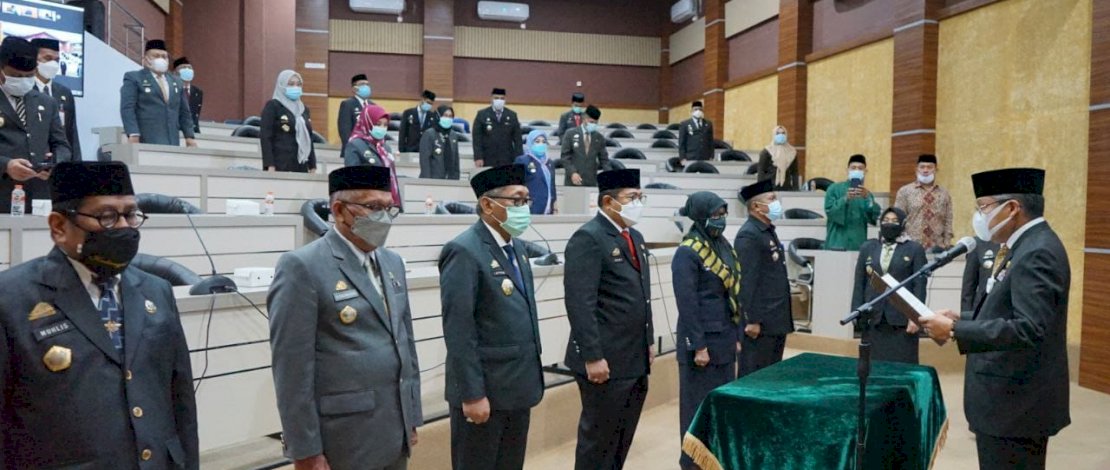 Suasana pelantikan pejabat ASN di lingkup Pemkot Parepare, Jumat, 22 Januari 2021. 