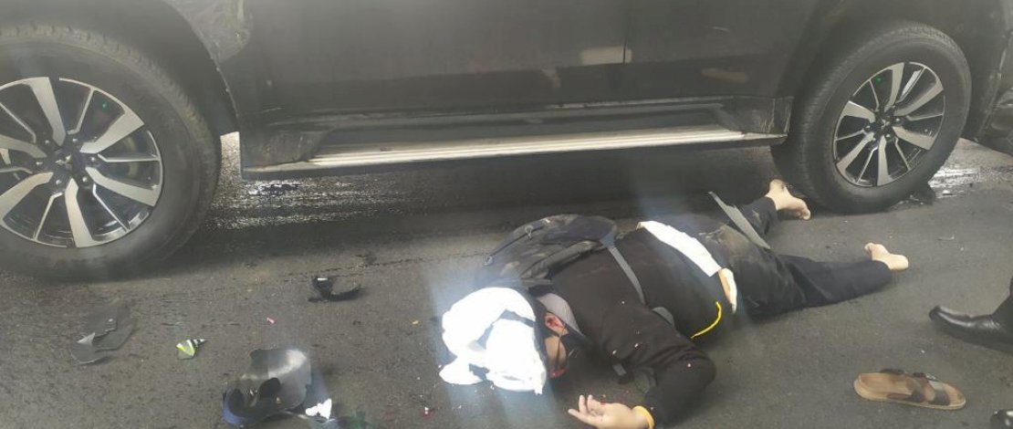 Lakalantas yang menewaskan seorang pengendara sepeda motor di Jl AP Pettarani, dekat flyover.