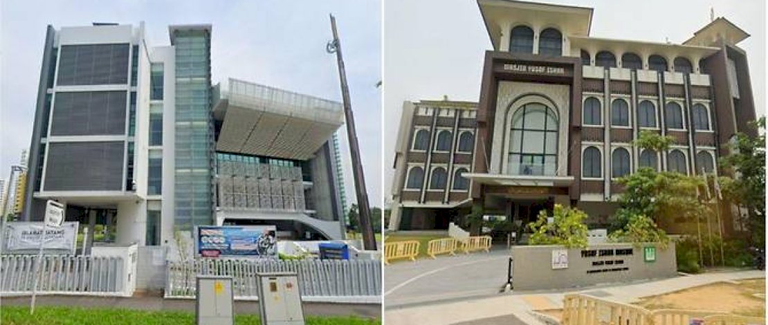 Masjid Assyafaah dan Masjid Yusof Ishak. (Foto: Google Street View)