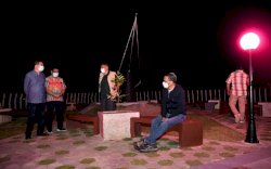 Nurdin Abdullah Tinjau Suasana Malam Pedesterian Titik Nol Sulawesi