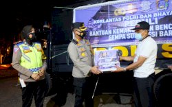 Polres Pinrang Bawa Bantua Korlantas Polri untuk Korban Gempa Sulbar