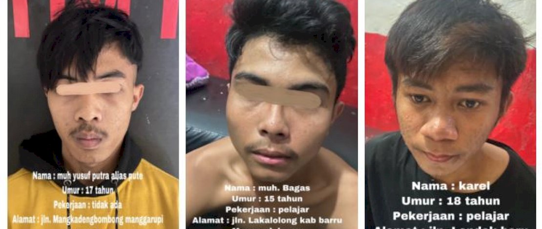 Ini wajah-wajah pelaku pembusuran di Tamalate, juga proses penangkapan pelaku.