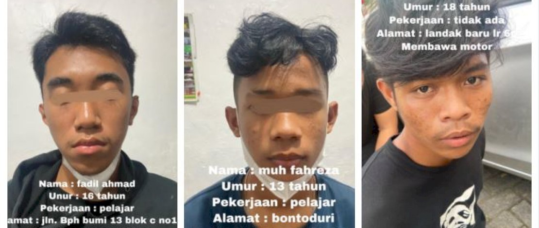 Ini wajah-wajah pelaku pembusuran di Tamalate, juga proses penangkapan pelaku.