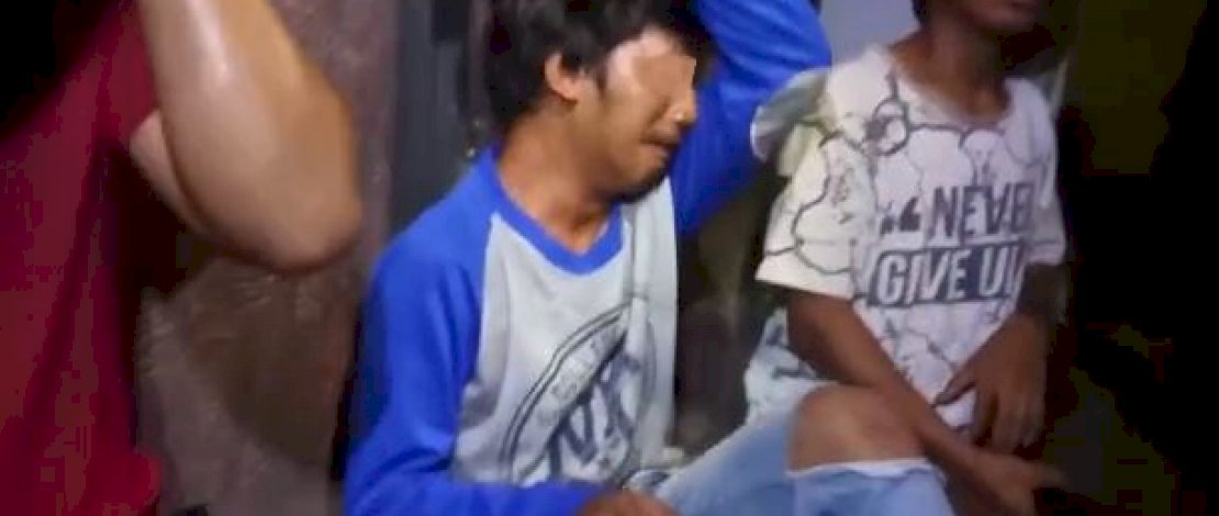 BH saat diamankan. Foto lainnya, Danru 1 Tim Thunder Polda Sulsel, Aipda Syamsul Rijal. (Foto: Noer)