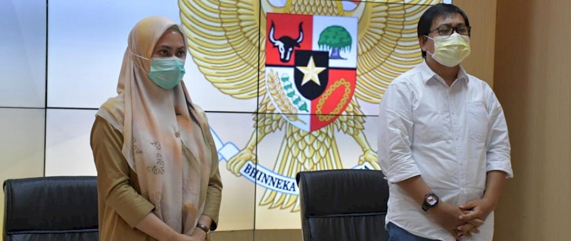 Bupati dan Wakil Bupati terpilih, Indah Putri Indriani dan Suaib Mansur, saat mengikuti sidang MK secara daring. 