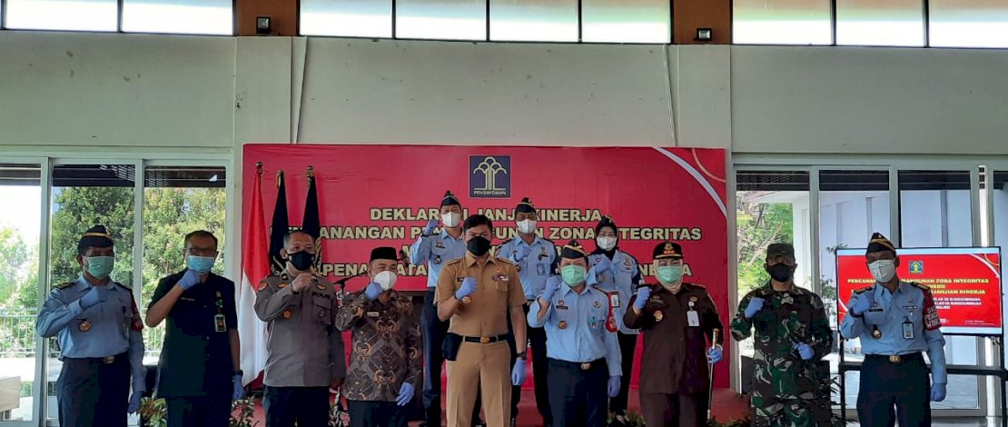 Deklrasi Janji Kinerja di Padivalley Golf Club, Kabupaten Gowa, Selasa (16/2/2021).