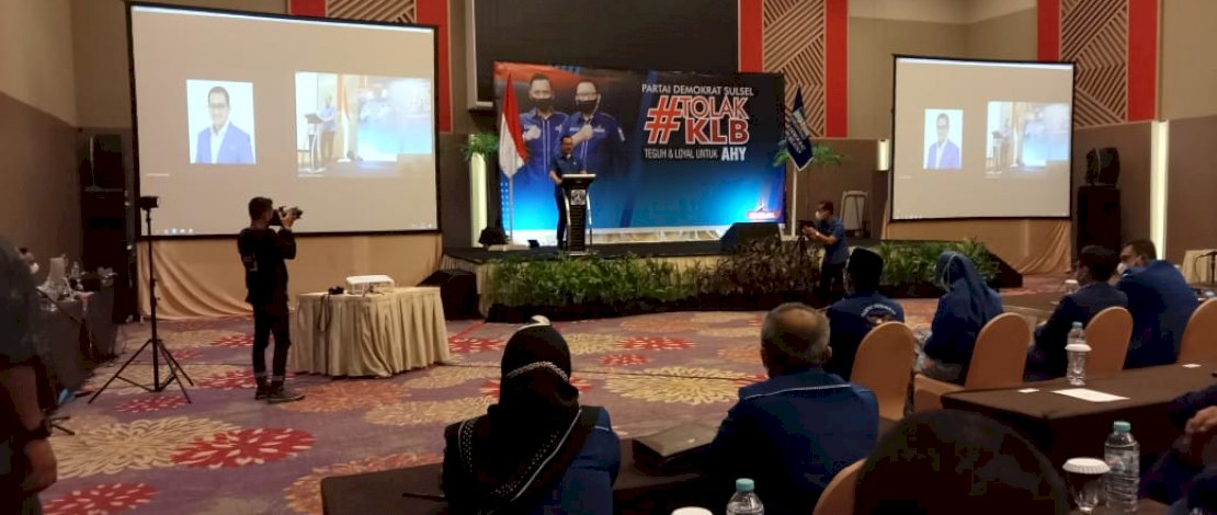 Rakorda Partai Demokrat Sulsel di  Hotel Claro, Makassar, Rabu (17/2/2021).
