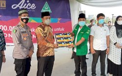 Aice Group dan GP Ansor Sulsel Distribusikan 5 Juta Masker Medis
