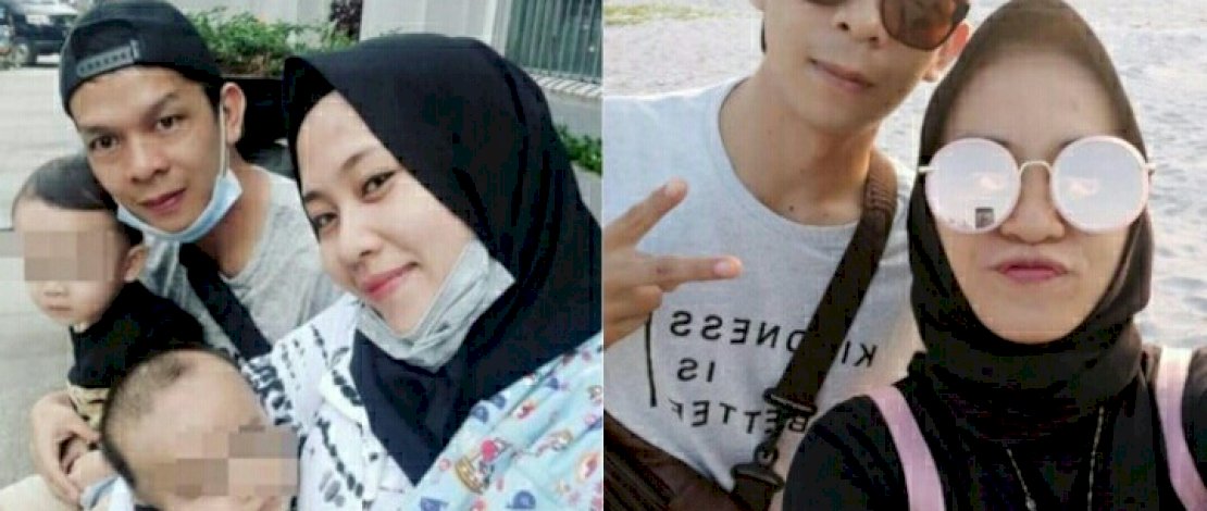 YR si pembunuh istri, bersama korban dan anak-anaknya. Juga postingan pelaku. (Sumber: Facebook Yoba Ricardo).