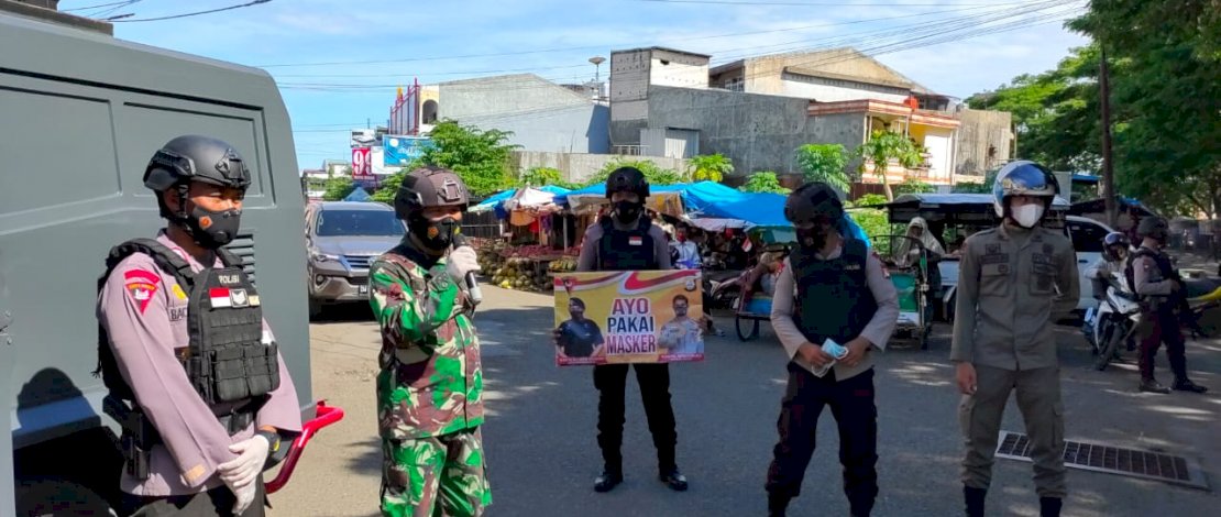 Batalyon C Pelopor, Kodim 1407 Bone Dan Satpol-PP Patroli Bersama Imbau Masyarakat Disiplin Prokes