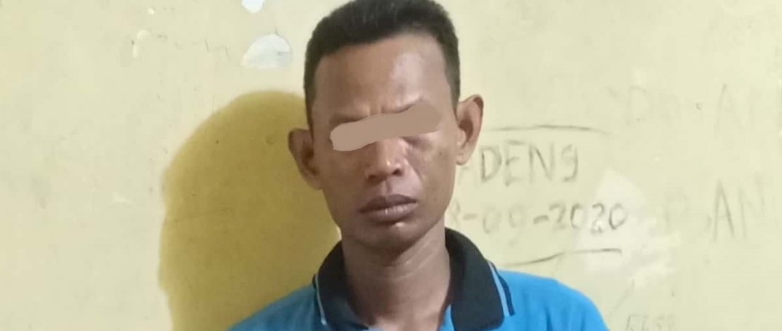 Hamka saat diamankan Sat Resnarkoba Polres Pinrang.