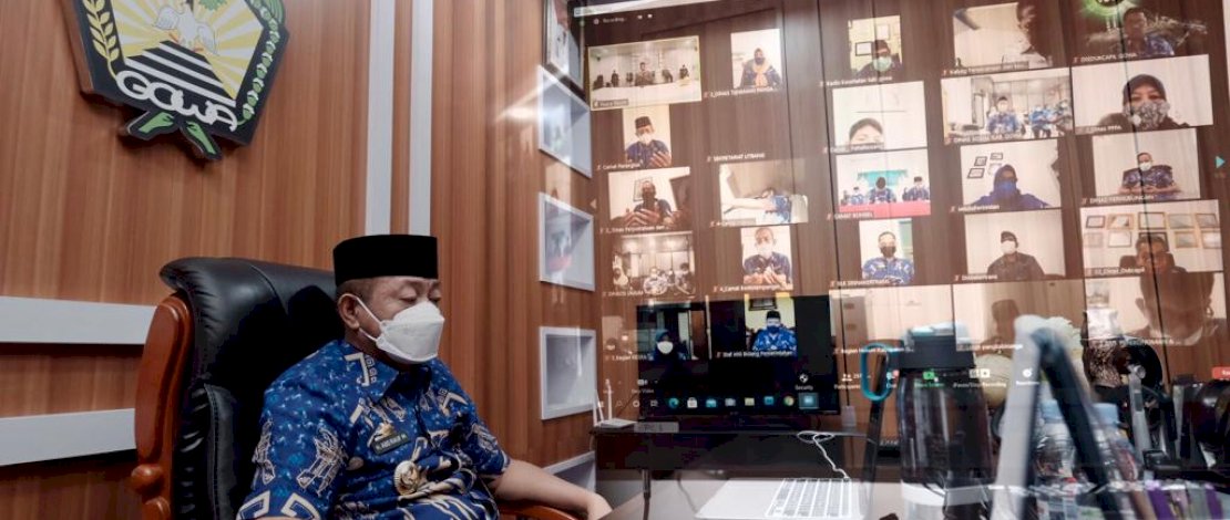Suasana PQJI secara virtual Pemkab Gowa. 