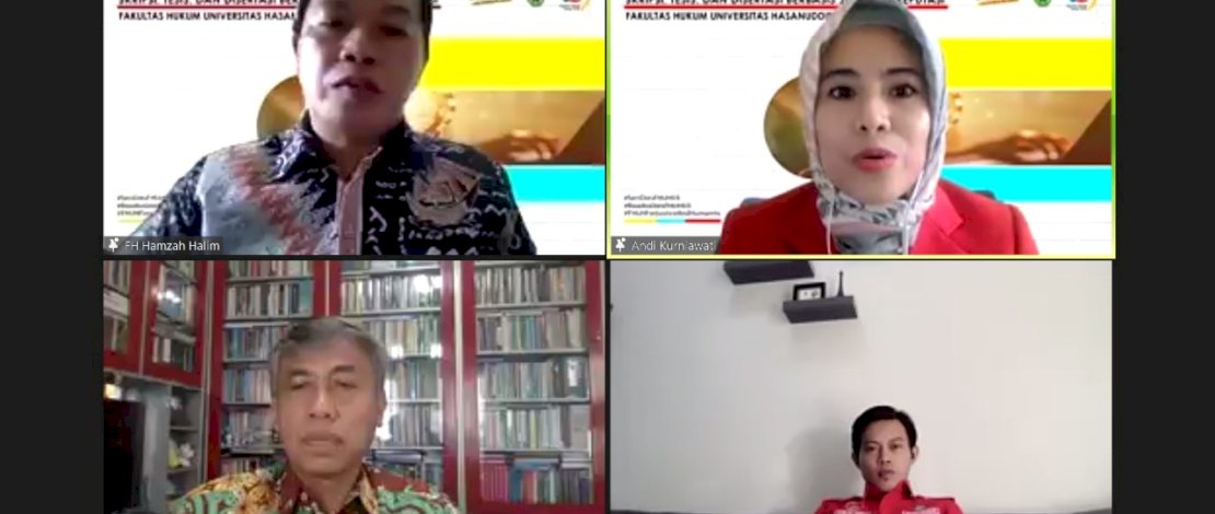 WORKSHOP. Fakultas Hukum Unhas melaksanakan Workshop Metode Penelitian dan Penulisan Skripsi, Tesis, Disertasi Berbasis Jurnal Bereputasi, yang dilaksanakan secara virtual, Sabtu, 6 Maret 2021.