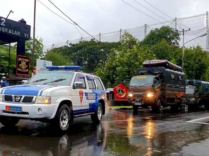 Gerak Cepat, Lantamal VI berangkatkan Prajurit Ke Lokasi Banjir Di Takalar