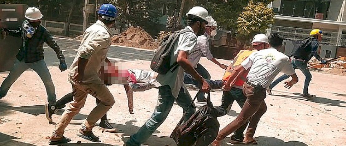 Tujuh orang tewas dalam protes di seluruh negeri pada hari Kamis termasuk Chit Min Thu yang berusia 25 tahun yang ditembak di kepala di lingkungan North Dagon Rangoon.