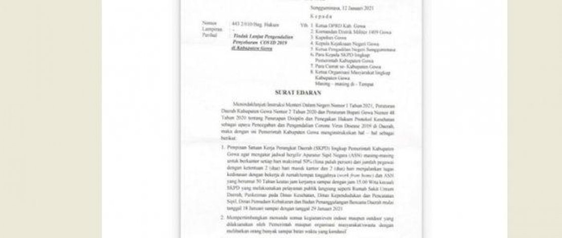 Pemkab Gowa Kembali Berlakukan WFH Bagi ASN