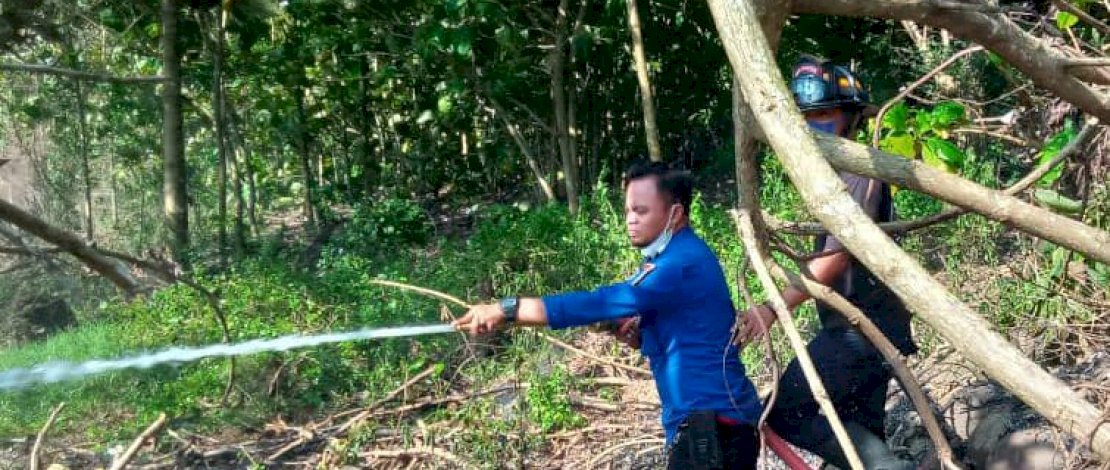 Damkar Parepare Padamkan Kobaran Api di Lompoe