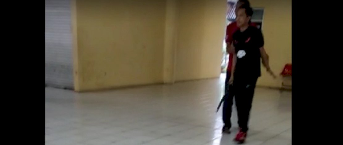 Tangkapan layar dari video viral tentang insiden di Terminal Regional Daya.