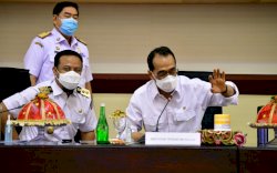 Rapat Bersama Menteri Budi Karya Sumadi, Plt Gubernur Sulsel Komitmen Tuntaskan Proyek Kereta Api