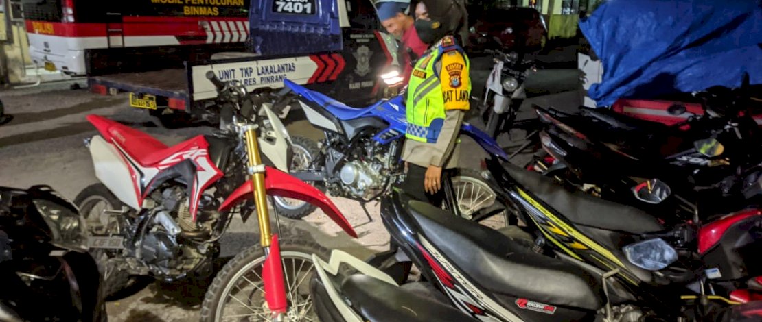 Polres Pinrang kembali Amankan Kendaraan Pelaku Balap Liar