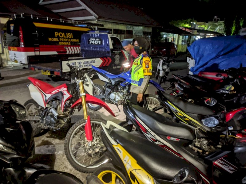 Polres Pinrang kembali Amankan Kendaraan Pelaku Balap Liar