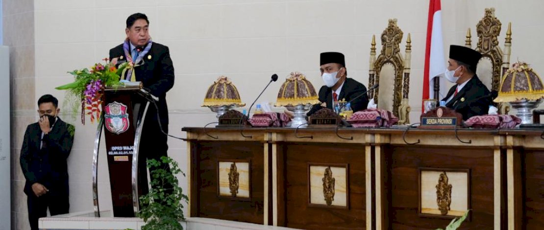 Sekretaris Daerah Provinsi Sulsel, Abdul Hayat Gani, menghadiri Hari Jadi Kabupaten Wajo ke-622 tahun, di Kantor DPRD Wajo, Senin, (29 /3/2021).