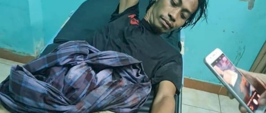 Tangkapan layar video adu parang di Pinrang.