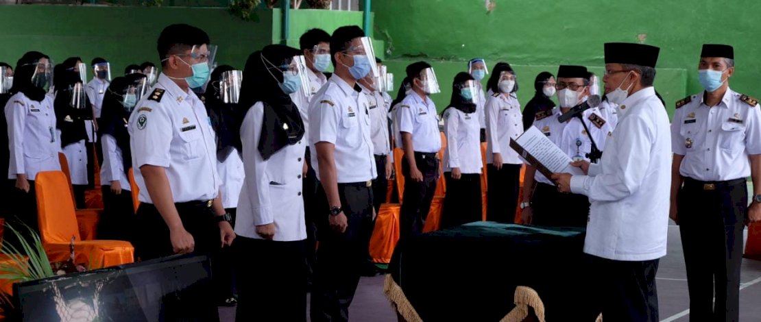 Suasana pelantikan pejabat Pemkot Parepare oleh Wali Kota Parepare, H Taufan Pawe.