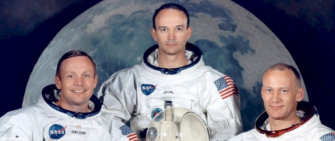 Dari kiri: Neil Armstrong, Michael Collins, dan Edwin Aldrin pada Juli 1969. (Reuters)
