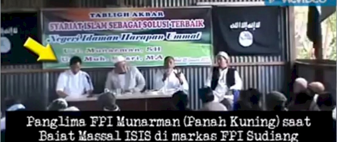 Tangkapan layar saat Munarman menghadiri baiat ISIS di Makassar.