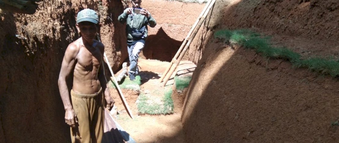 Bangunan bawah tanah di Dusun Caca'e, Desa Awang Cenrana, Kecamatan Cenrana, Kabupaten Bone.