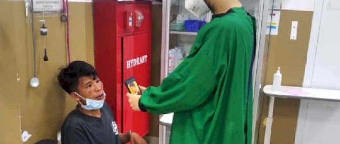 Korban dan tiga pelaku penganiayaan.