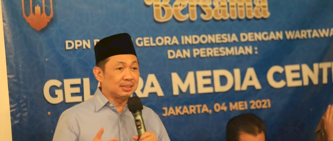 Anis Matta saat meresmikan Media Center Partai Gelora.