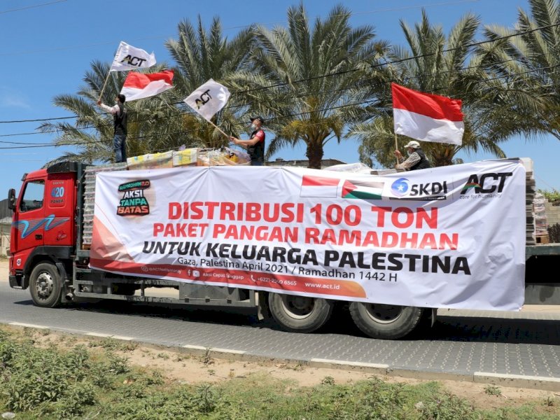 100 Ton Paket Pangan Jaga Warga Palestina dari Kelaparan hingga Akhir Ramadan⁣