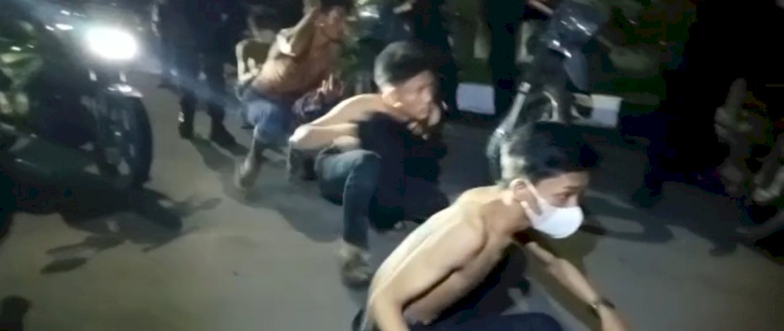Penangkapan preman oleh Tim Thunder Polda Sulsel.