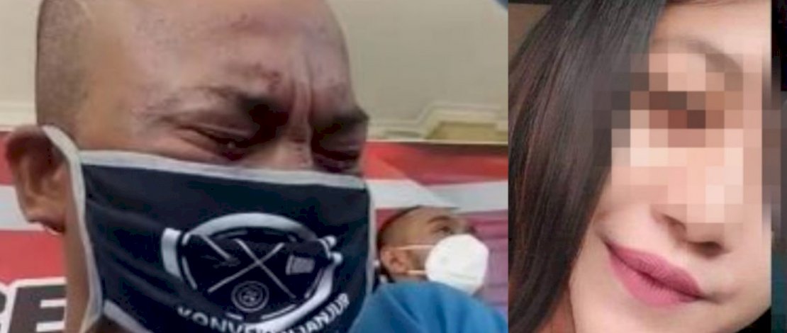 Dede si pembakar pacar menangis. Korban saat masih hidup.