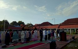 Tertib Prokes, LPP Sungguminasa laksanakan Shalat Ied bersama Warga Binaan