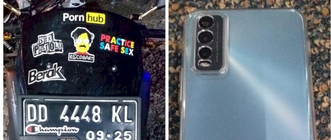 Pelaku begal dan barang bukti.