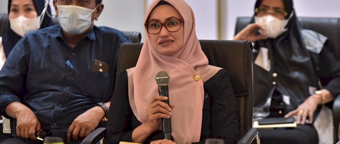 Bupati Indah saat mengikuti zoom meeting dengan Bank Negara Indonesia (BNI), Jumat (21/5/2021). 